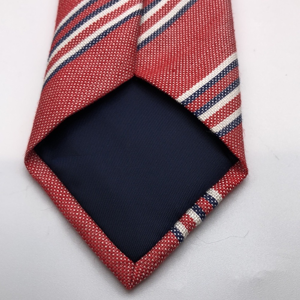 VTG Banana Republic Stripe Pattern Linen Silk Tie - Picture 3 of 7